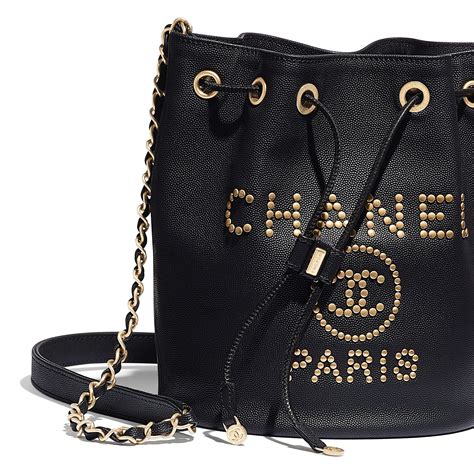 chanel aged calfskin cc lock bag|Chanel grained calfskin drawstring bag.